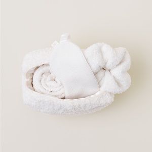 Barefoot Dreams CozyChic Eye Mask, Scrunchie & Sock Set (White)